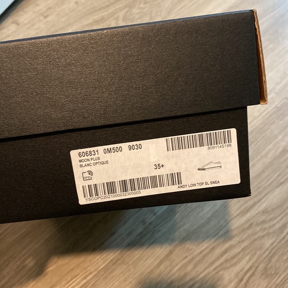 SAINT LAURENT Andy Leather Sneakers in White | Women's 35.5 / 5.5 - Picture 12 of 14